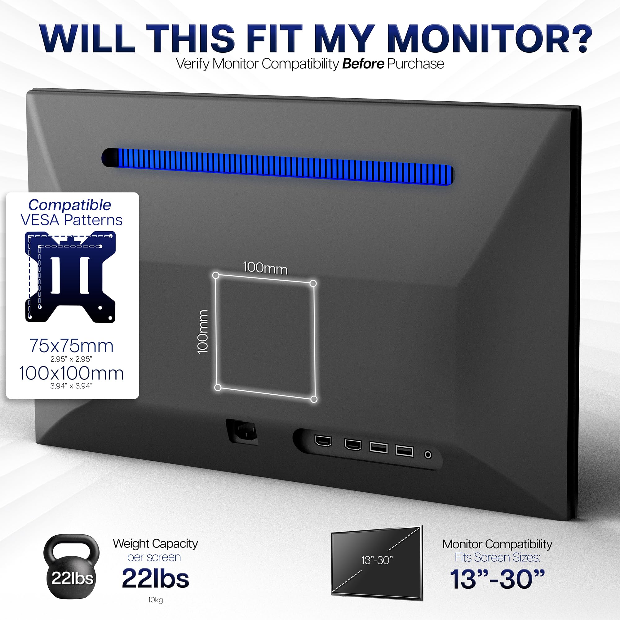 VIVO Dual Monitor Desk Mount, Holds 2 Computer Screens up to 30 inches and 22lbs Each, Heavy Duty Fully Adjustable Steel Stand with C-Clamp and Grommet, Black, STAND-V002 🍁 All In One Marketplace Canada