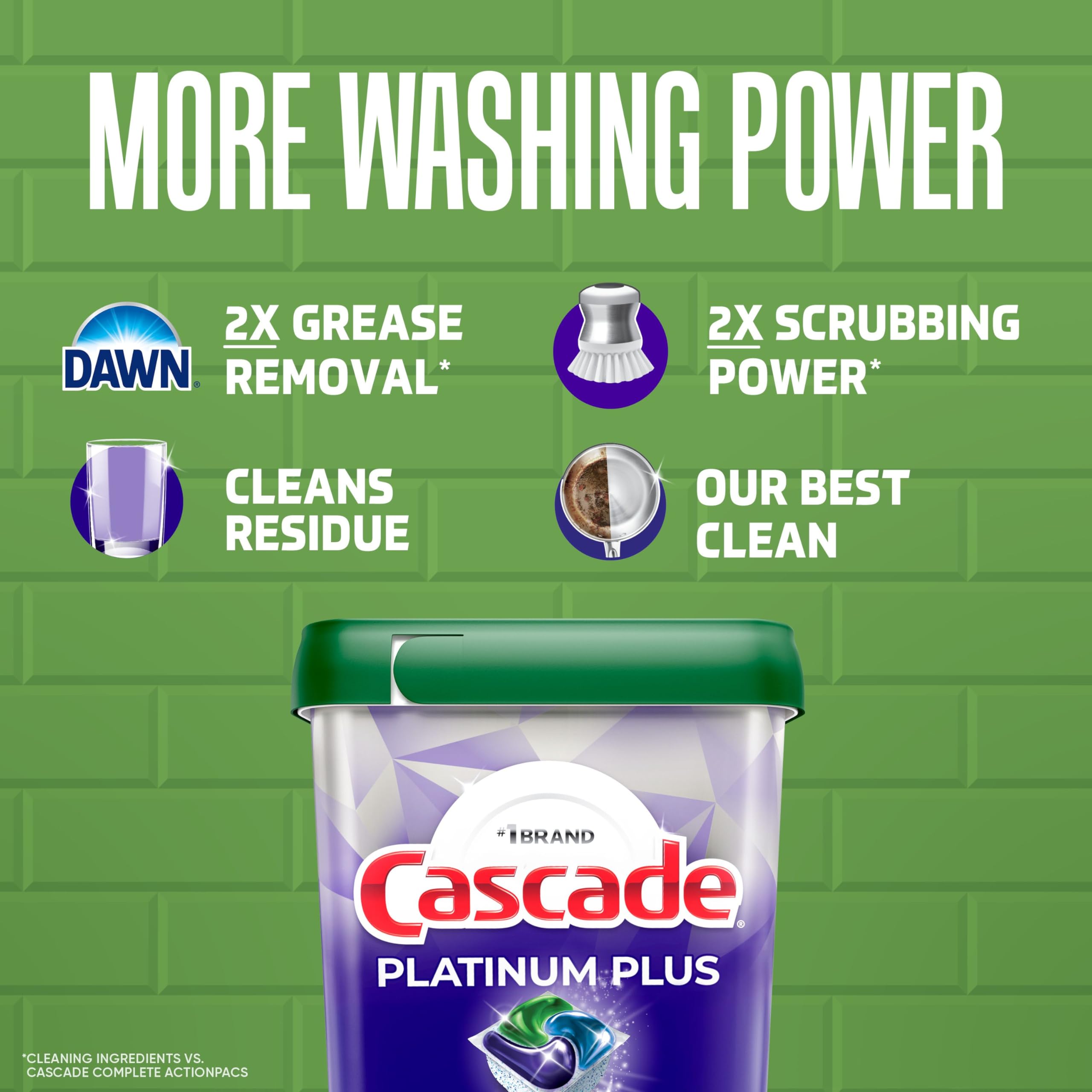 Cascade Platinum Plus Dishwasher Detergent Pods, Dish Detergent Soap, Fresh Scent, 51 Count 🍁 All In One Marketplace Canada