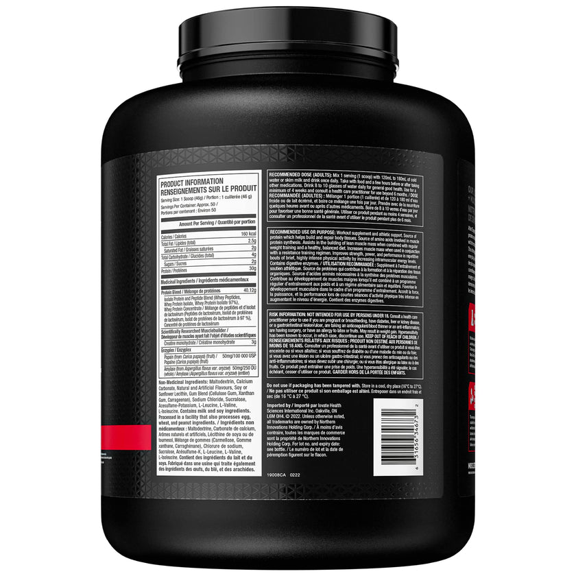 Muscletech Whey Protein Powder - Nitro-Tech Ultimate Muscle Building Formula with Whey Protein Isolate & Peptides - 30g of Protein, 3g of Creatine & 6.8g of BCAA - Vanilla Cream, 5 Pound (Pack of 1) 🍁 All In One Marketplace Canada