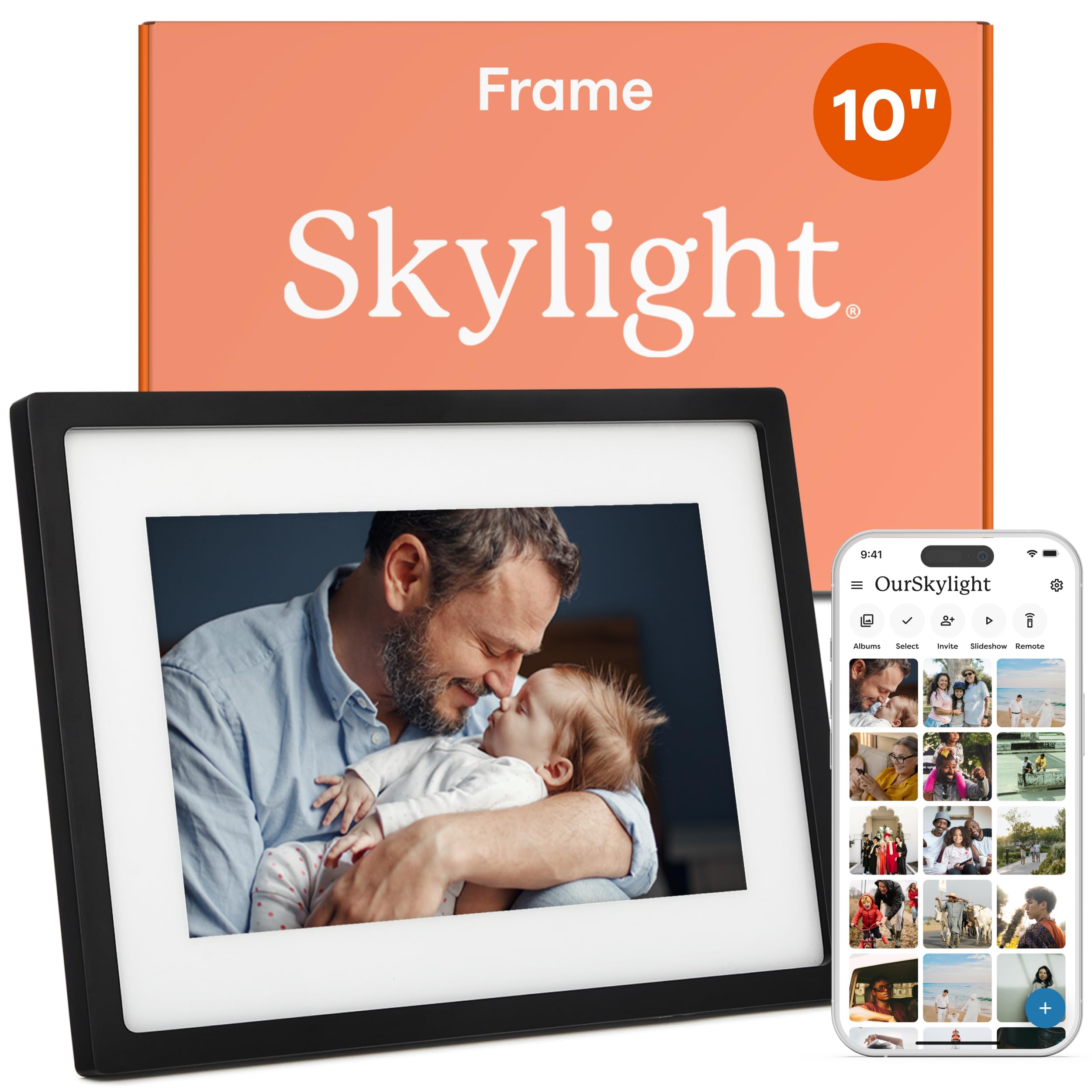 Skylight Frame – WiFi Digital Picture Frame Customer Support, Touch Screen Digital Photo Frame with Easy Setup, Photo Gifts for Parents and Grandparents - 10 Inch Black 🍁 All In One Marketplace Canada
