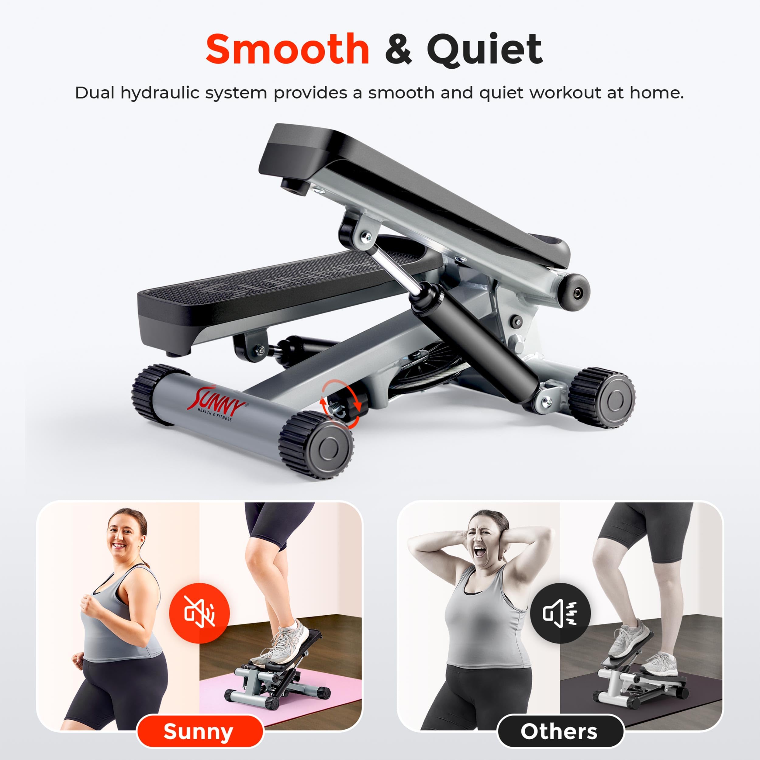 Sunny Health & Fitness Mini Stepper for Exercise, Low-Impact Stair Step Cardio Equipment with Resistance Bands, Digital Monitor - NO. 012-S 🍁 All In One Marketplace Canada
