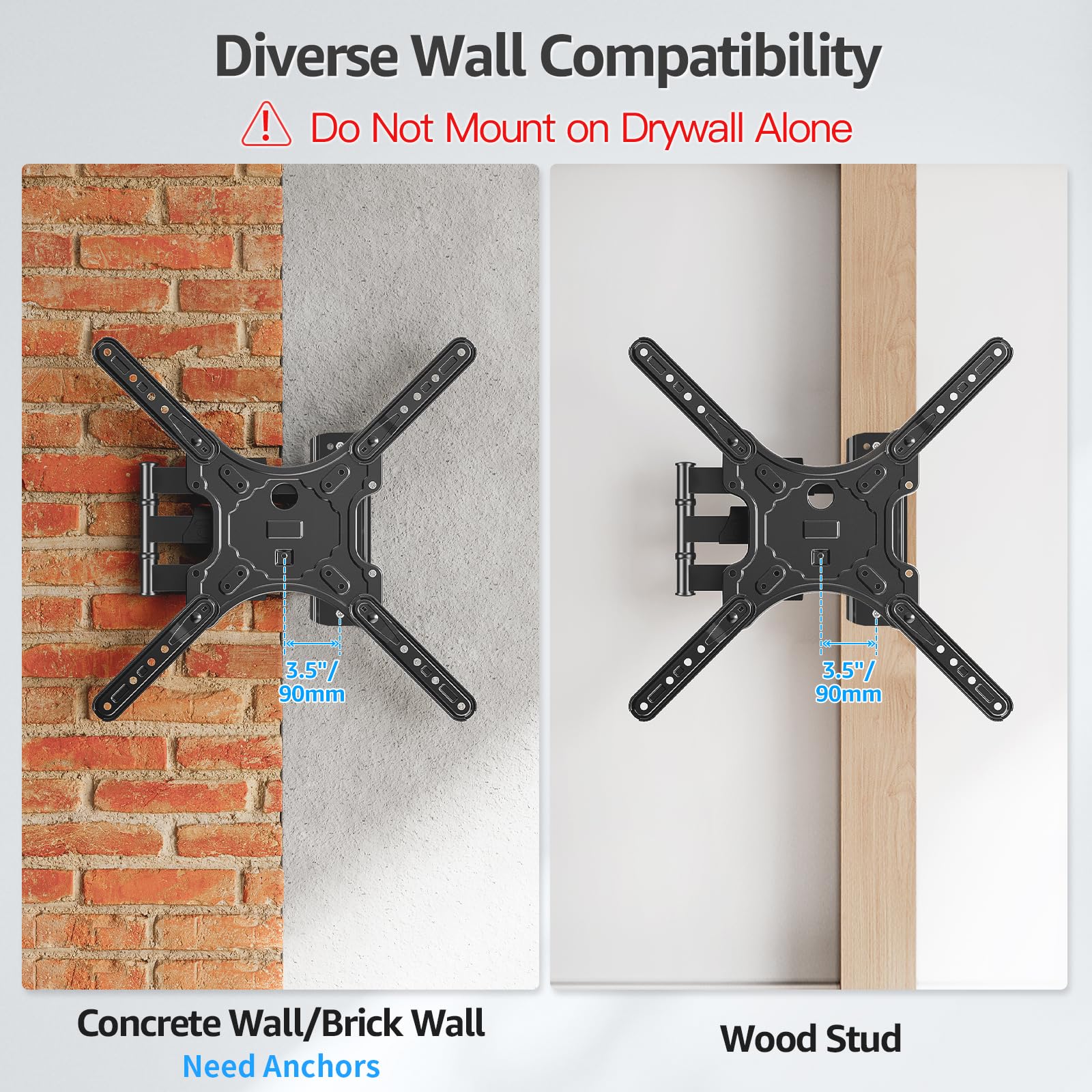 MOUNTUP TV Wall Mounts for Most 26-60 Inches TVs, Full Motion TV Bracket with Swivel and Extension, Articulating Arms, Tilt, Leveling, Single Stud Design, Max VESA 400x400mm up to 77lbs, MU0009 🍁 All In One Marketplace Canada