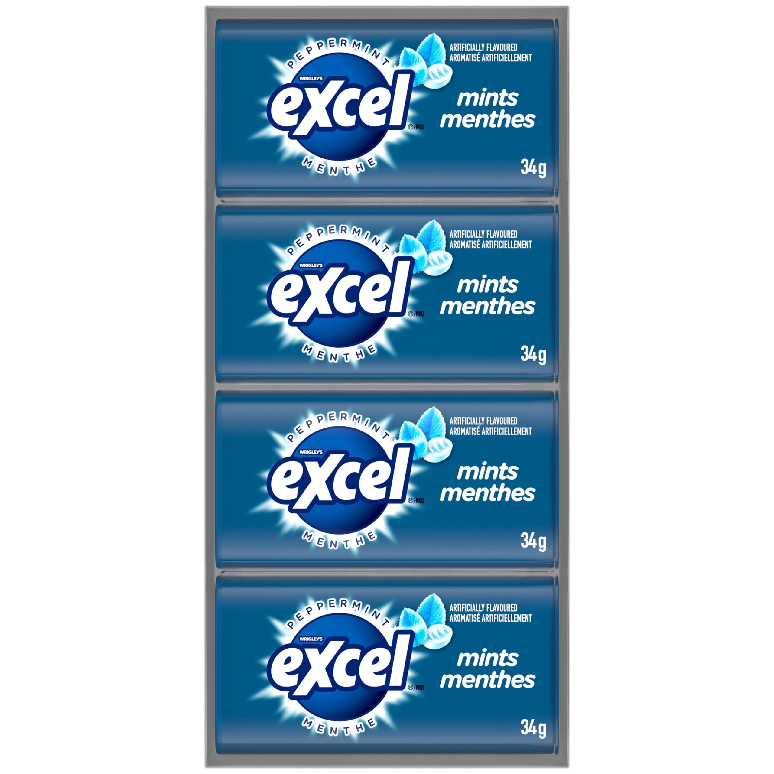 EXCEL, Peppermint Flavoured Mints, 34g, Tin, 8 Packs 🍁 All In One Marketplace Canada
