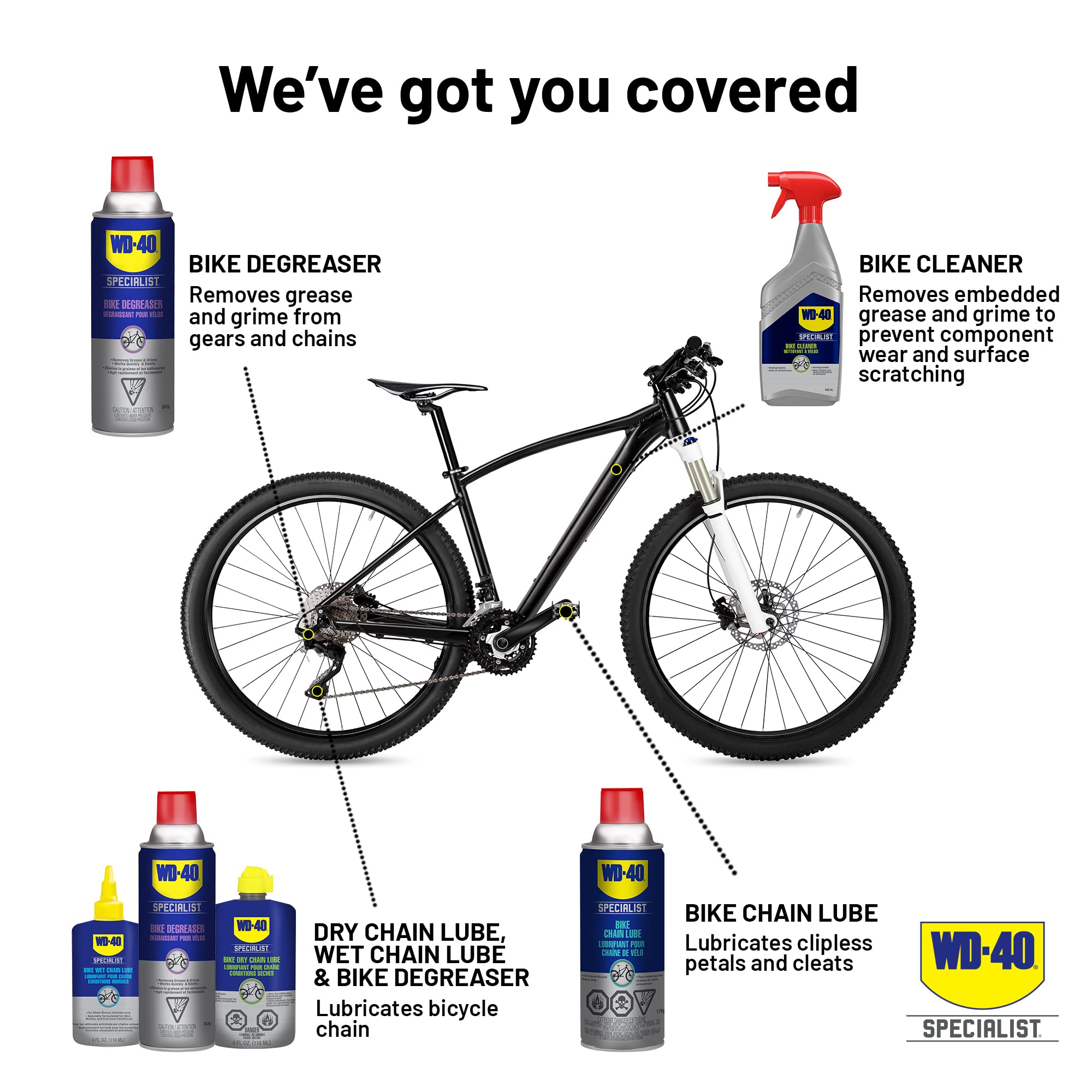 WD-40 Specialist Bike | Foaming Cleaner and Degreaser | Safe for all finishes, components; deeply penetrates to quickly remove stubborn grease and grime from bike chains, 283g | 3006 | Single Can 🍁 All In One Marketplace Canada
