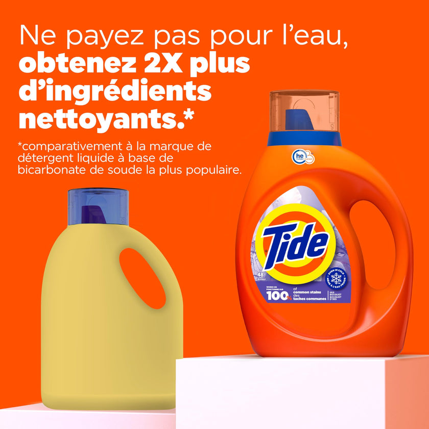 Tide Liquid Laundry Detergent, Iris Bouquet Scent, HE Compatible, Cold Water Clean Liquid Detergent, 1.86 Litres, 48 Loads 🍁 All In One Marketplace Canada