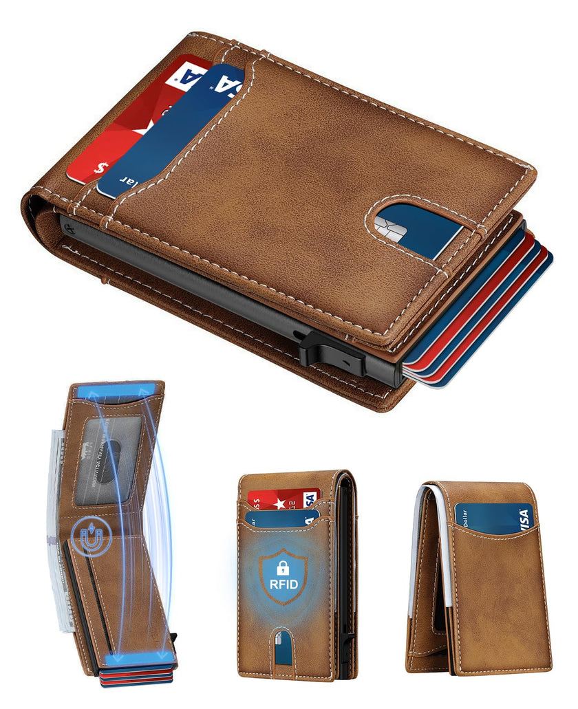 furid RFID Wallet for Men Minimalist: Slim Pop Up Wallet with ID Window - Smart Card Holder for Men - Gift for Father Husband on Father’s Day Birthday Anniversary 🍁 All In One Marketplace Canada