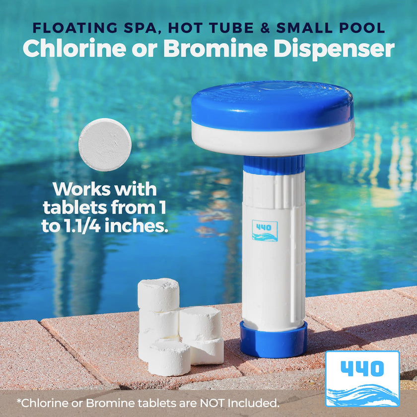 440 Mini Premium Floater Dispenser for Spa, Hot Tub and Small Pools for 1 Inch Chlorine or Bromine Tablets. (Tablets NOT Included) Adjustable Chemical Float from 0 to 13 Flow Control 🍁 All In One Marketplace Canada