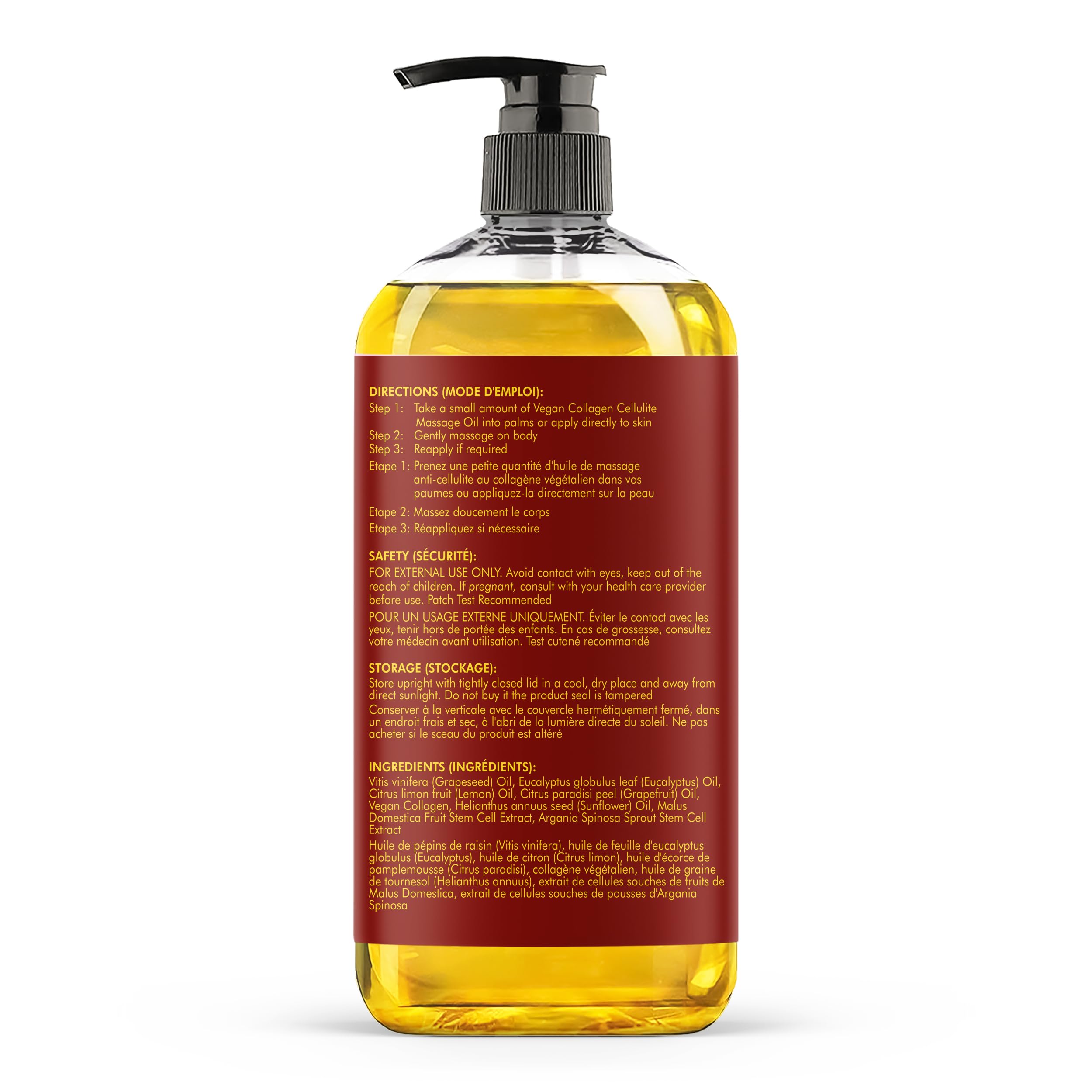 MAJESTIC PURE Cellulite Massage Oil - with Vegan Collagen & Stem Cells, Unique Blend of Massage Essential Oils - Cellulite Oil Improves Skin Tightening and Firming, 8 fl oz 🍁 All In One Marketplace Canada