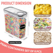 Large Dry Food Storage Containers with Lids, PRAKI 6PCS 4L Airtight Cereal Containers Storage, Leak-proof Canister Set for Kitchen Pantry Organizers and Storage with 20 Labels & Marker 🍁 All In One Marketplace Canada