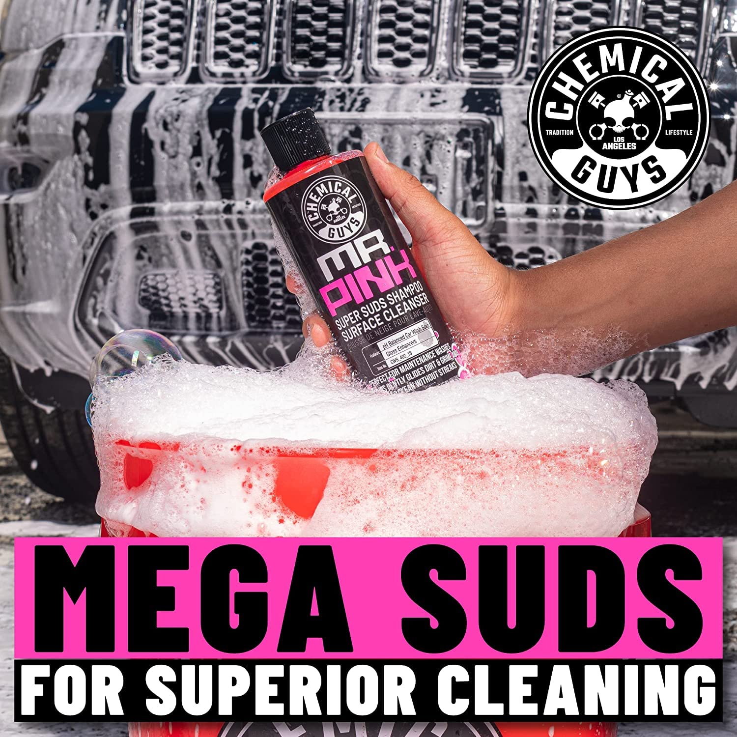 Chemical Guys Mr. Pink Foaming Car Wash Soap (Works with Foam Cannons, Foam Guns or Bucket Washes) Safe for Cars, Trucks, Motorcycles, RVs & More, 473 ml (2 Pack), Candy Scent 🍁 All In One Marketplace Canada