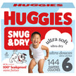 Huggies Size 6 Diapers, Snug & Dry Baby Diapers, Size 6 (28-44 lbs), 144 Count (2 Packs of 72), Packaging May Vary 🍁 All In One Marketplace Canada