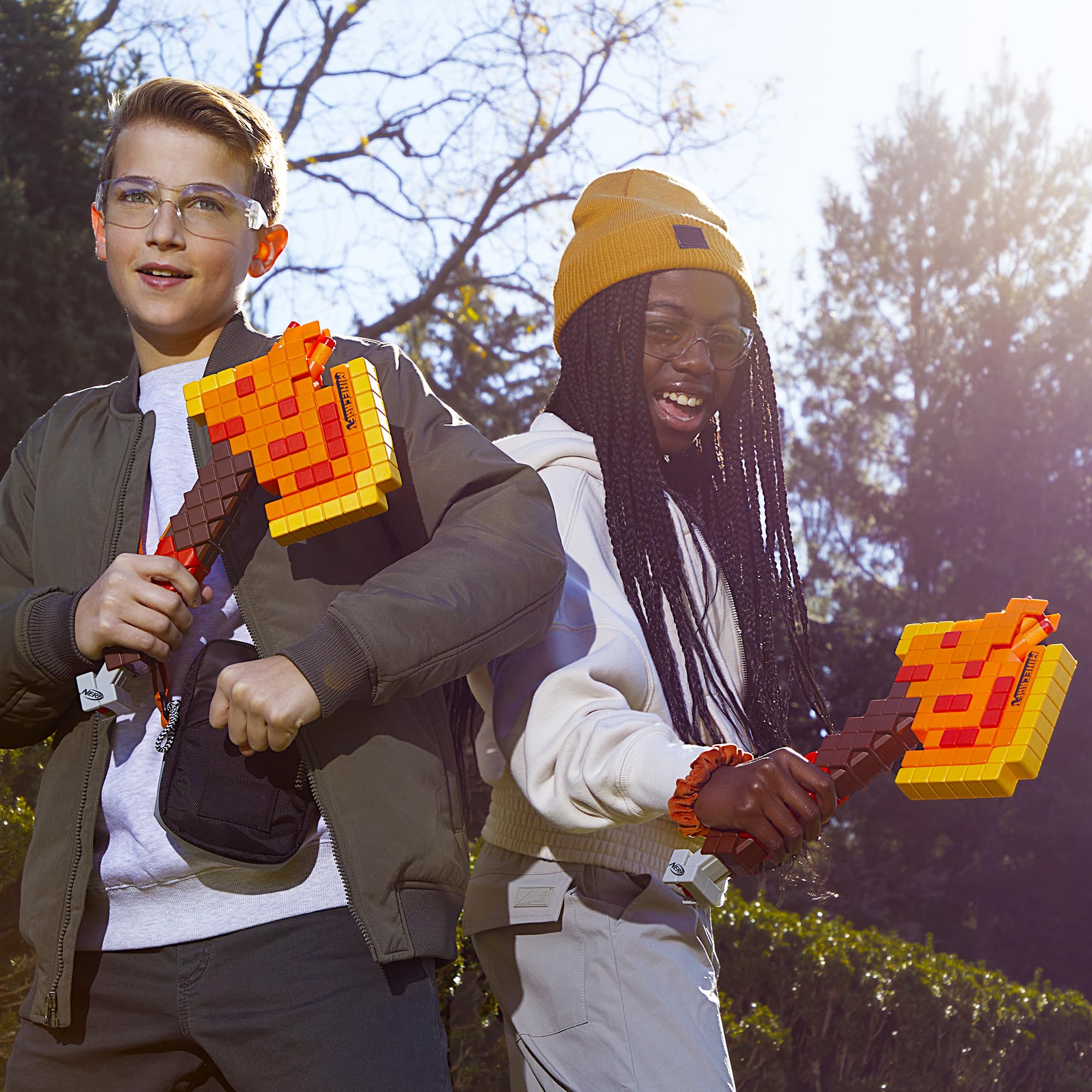 Nerf Minecraft Firebrand, Dart Blasting Axe, 6 Nerf Elite Foam Darts, Design Inspired by Minecraft Axe in The Game, Pull Down Priming, Minecraft Toys 🍁 All In One Marketplace Canada