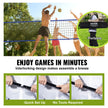 VEVOR Outdoor Portable Volleyball Net System, Adjustable Height Steel Poles, Professional Volleyball Set with PVC Volleyball, Pump, Carrying Bag, Heavy Duty Volleyball Net for Backyard, Beach, Lawn 🍁 All In One Marketplace Canada