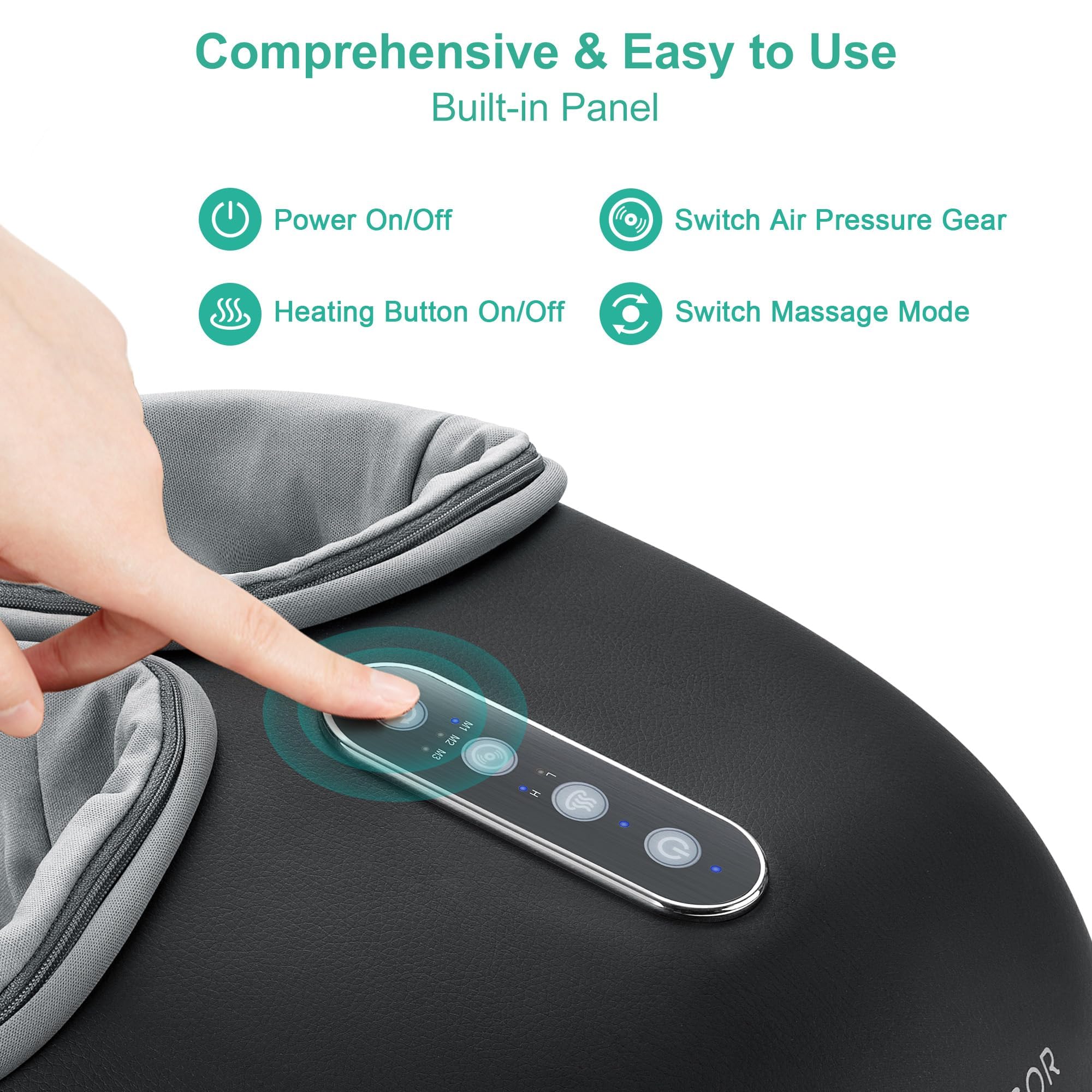 Medcursor Electric Shiatsu Foot Massager Machine with Soothing Heat, Deep Kneading for Foot Pain and Circulation, Multi-Level Settings & Air Compression, for Home or Office Use 🍁 All In One Marketplace Canada