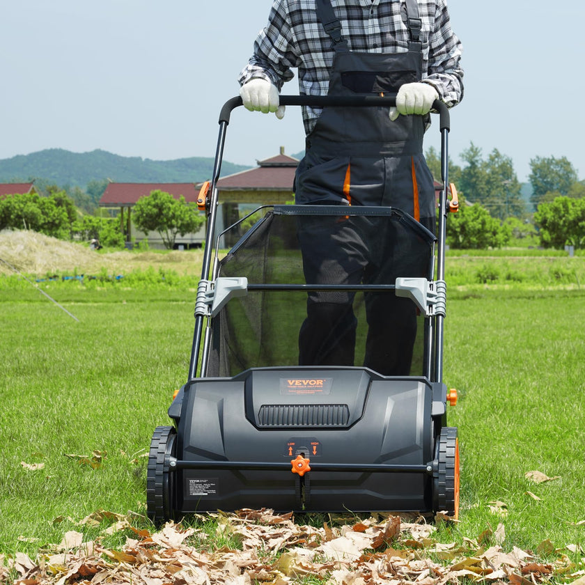 VEVOR Push Lawn Sweeper, 21-inch Leaf & Grass Collector, Strong Wheels & Heavy Duty Thickened Steel Durable to Use with Large Capacity 3.5 cu. ft. Mesh Collection Hopper Bag, 2 Spinning Brushes 🍁 All In One Marketplace Canada