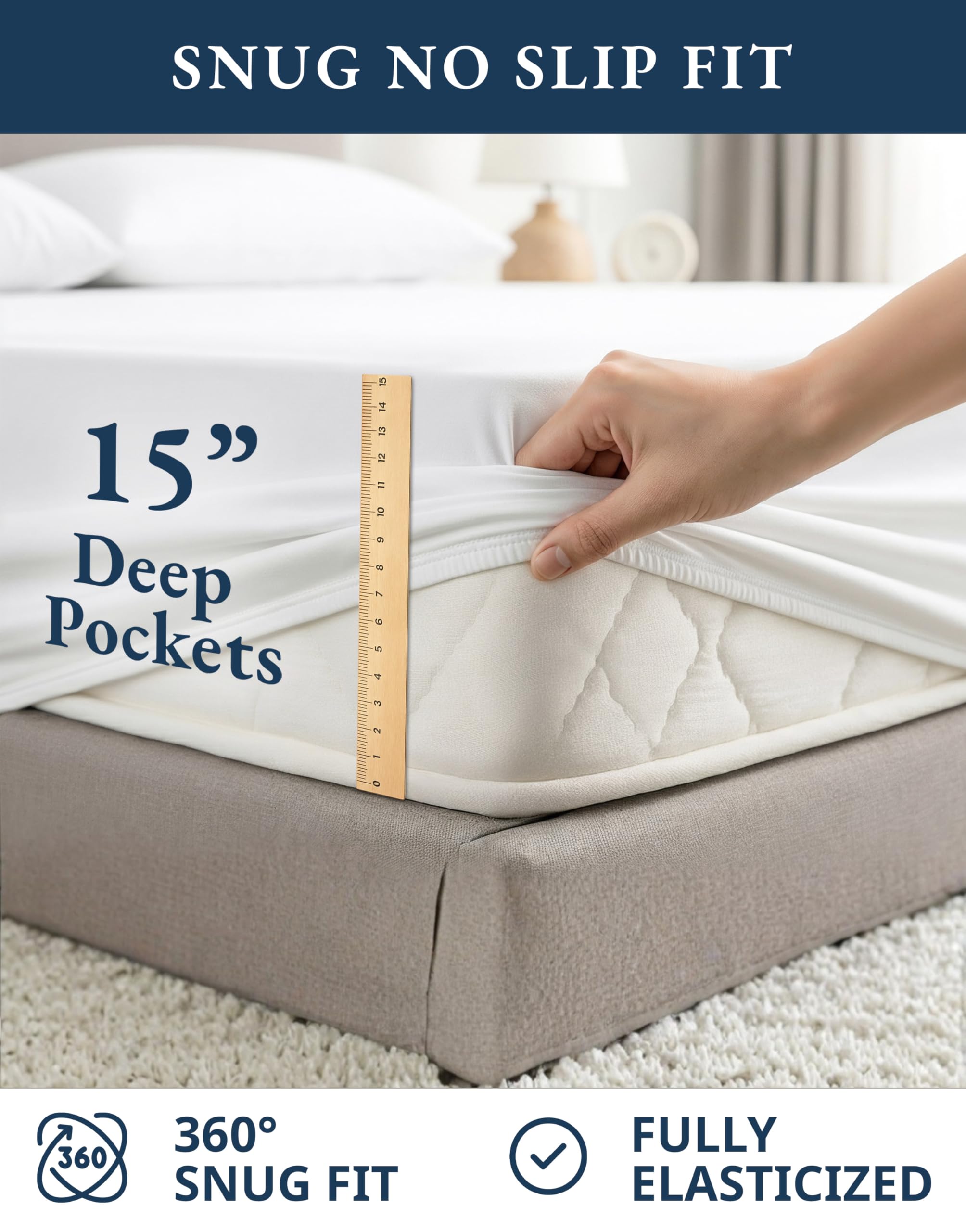 Lane Linen 100% Organic Cotton Queen Sheet Set, 4-Piece Percale Bed Sheets for Queen Bed - Soft, Breathable, Hypoallergenic, Deep Pocket Fits Mattress Up to 15