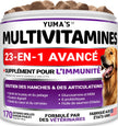 Dog Multivitamin Chewable with Glucosamine - 170 Chews - Dog Vitamins and Supplements 23 in 1 - Senior & Puppy Multivitamin for Dogs - Hip & Joint Support - Immune Health, Skin, Digestion 🍁 All In One Marketplace Canada