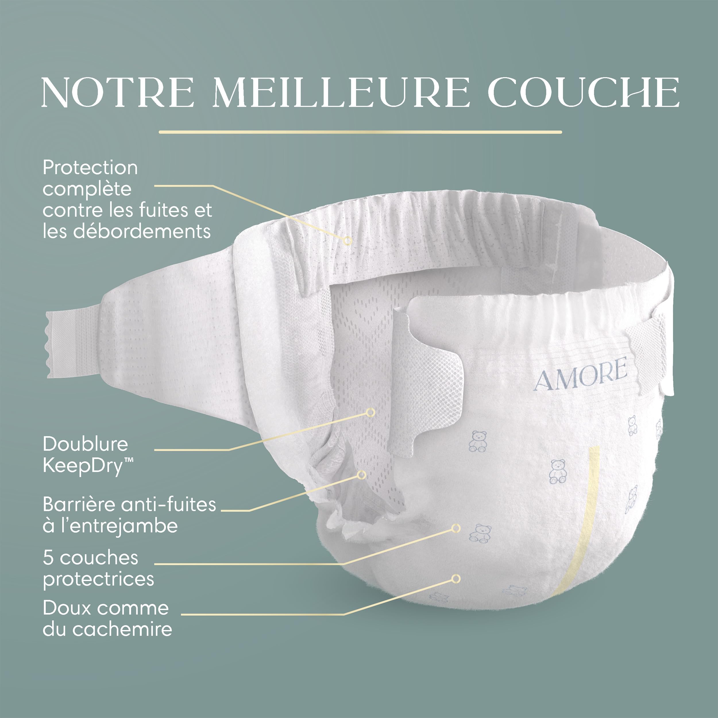 Pampers AMORE, Size 4, Our Best Diaper, 1 Pack (Count of 150) 🍁 All In One Marketplace Canada