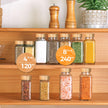 ComSaf 4oz 24Pcs Glass Spice Jars with Bamboo Lids, Empty Spice Containers with 93 Labels, Square Seasoning Containers Trial and Supplement Set, Small Seasoning Bottles for Salt, Herbs, Sugar, Pepper 🍁 All In One Marketplace Canada