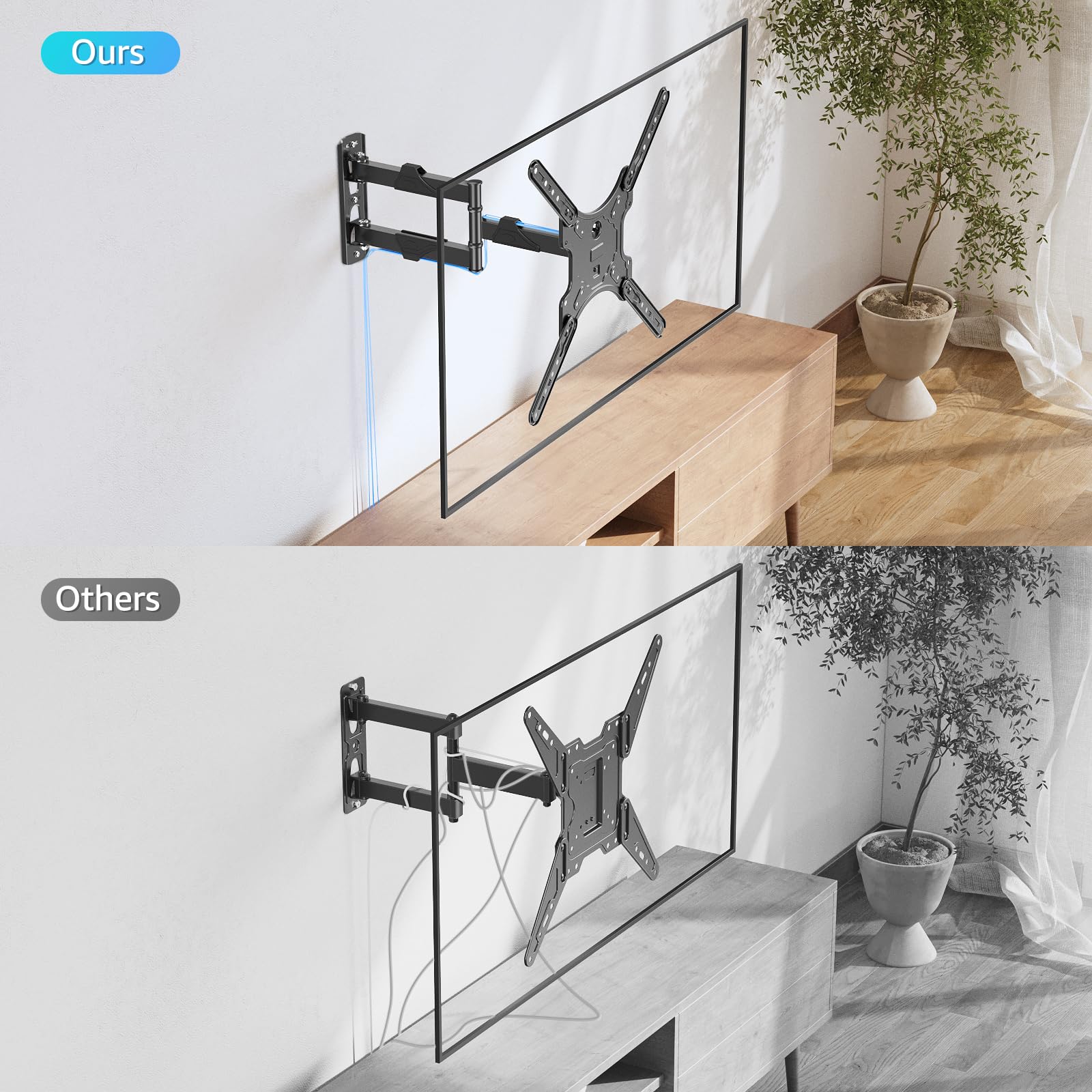 MOUNTUP TV Wall Mounts for Most 26-60 Inches TVs, Full Motion TV Bracket with Swivel and Extension, Articulating Arms, Tilt, Leveling, Single Stud Design, Max VESA 400x400mm up to 77lbs, MU0009 🍁 All In One Marketplace Canada