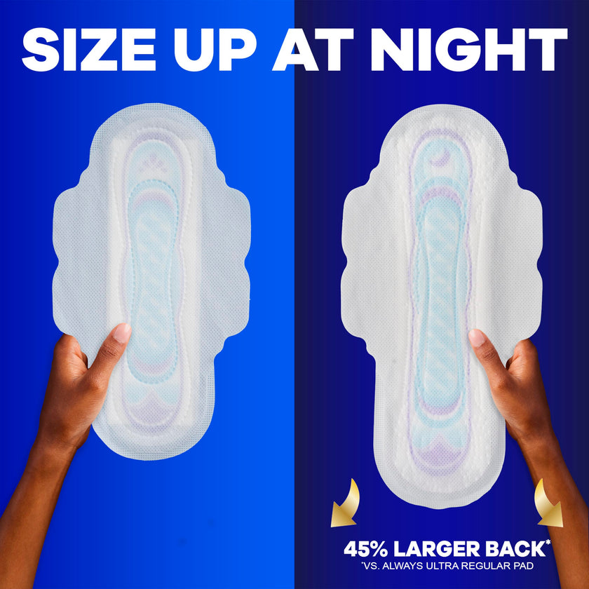 Always Ultra Thin Feminine Pads with Wings for Women, Size 4, Overnight Absorbency, Unscented, 96 Count 🍁 All In One Marketplace Canada