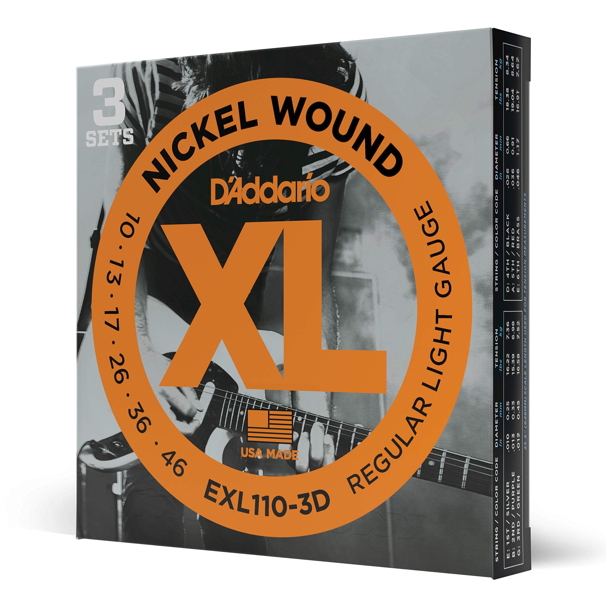 D'Addario EXL110 Nickel Wound Electric Guitar Strings 3 Pack - Regular Light 10-46 🍁 All In One Marketplace Canada