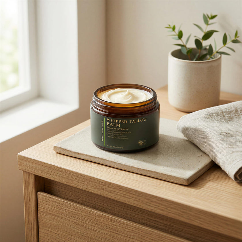 Whipped Beef Tallow Moisturizer - 100% Grass-Fed Tallow Face Balm with Honey, Jojoba Oil, Olive Oil & Sweet Almond Oil - Unscented - 120ml/4oz 🍁 All In One Marketplace Canada