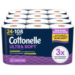 Cottonelle Toilet Paper, 24 Family Mega Rolls = 108 Regular Rolls (4 Packs of 6), Ultra Soft (Formerly Ultra Comfort), Soft Bathroom Tissue, 296 Sheets per Roll, Packaging May Vary 🍁 All In One Marketplace Canada