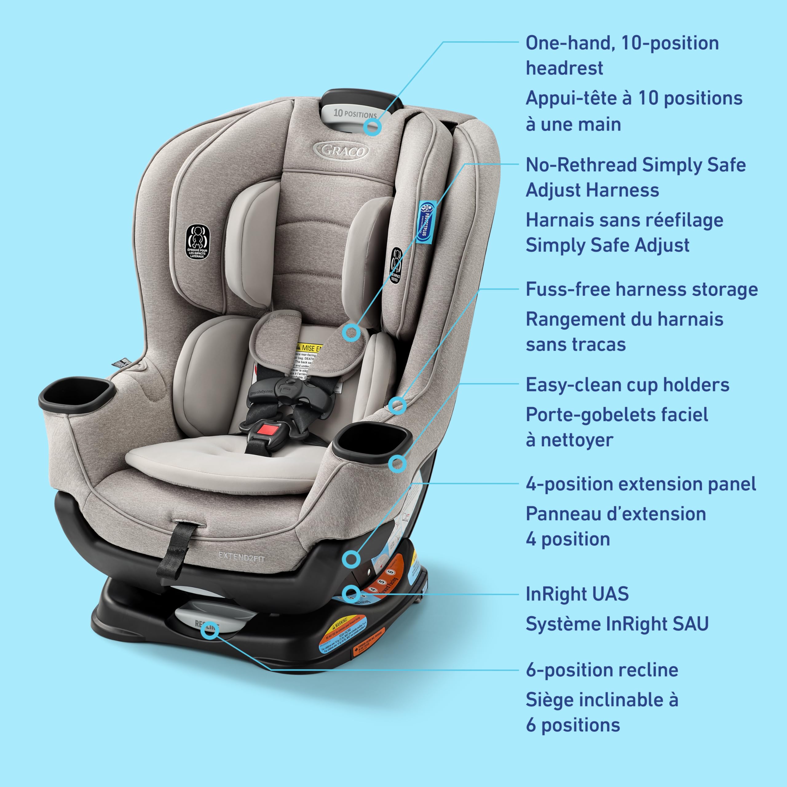 Graco Extend2Fit Convertible Car Seat, Ashten 🍁 All In One Marketplace Canada