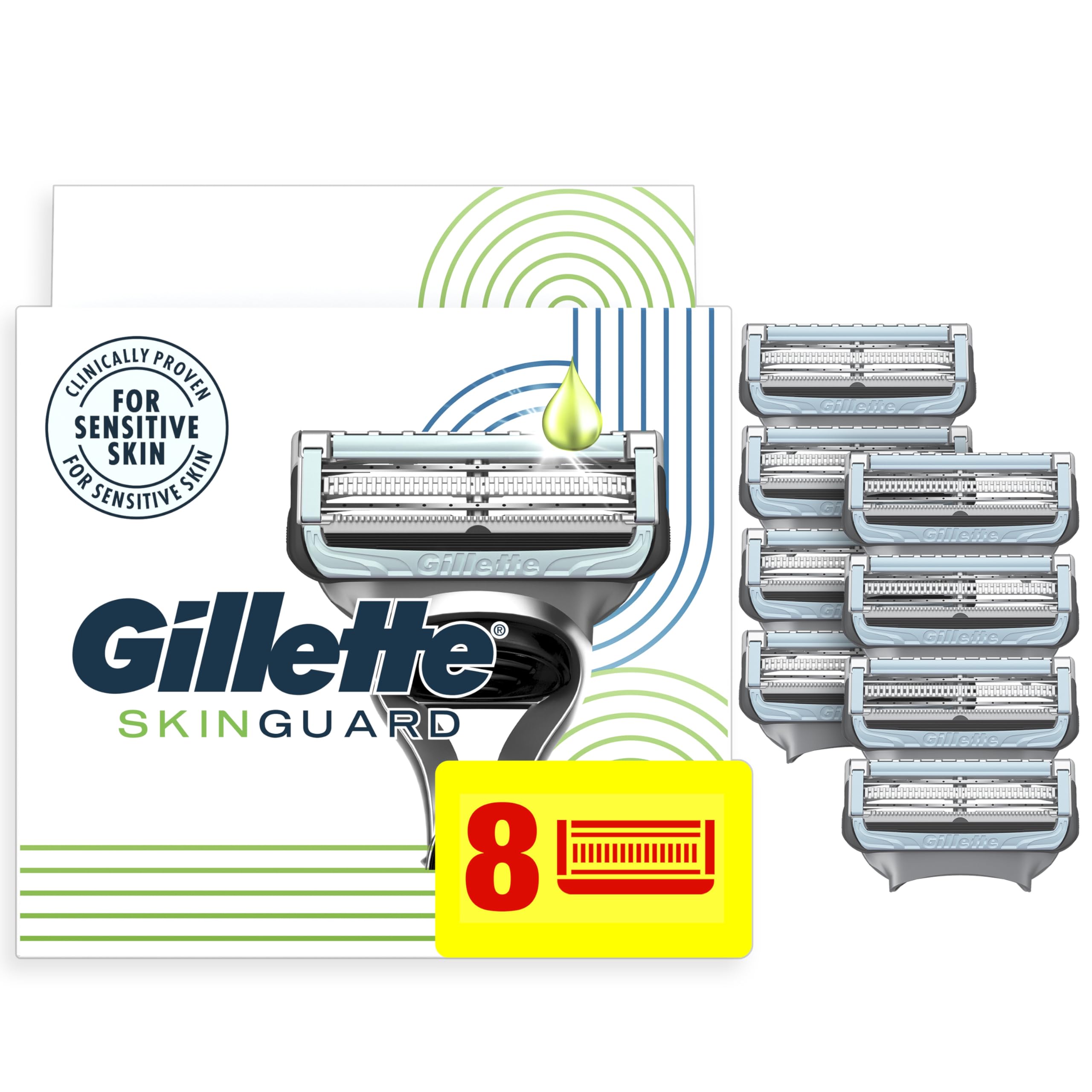 Gillette Skinguard Men's Razor Blade Refill, 8 Blade Refills 🍁 All In One Marketplace Canada