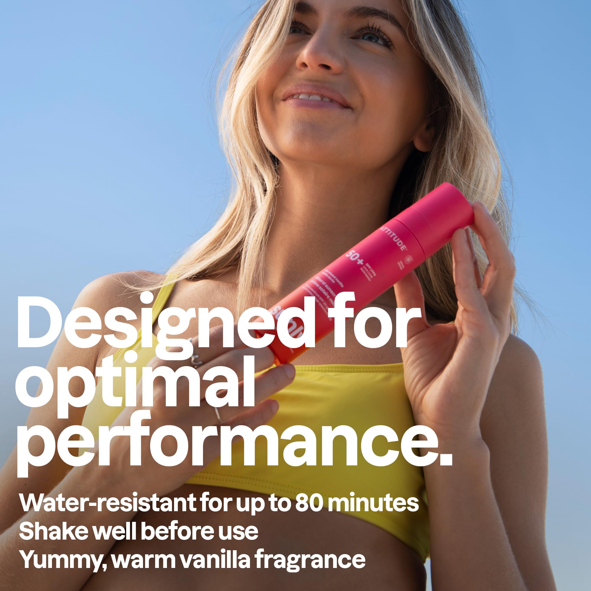 ATTITUDE Mineral Sunscreen Lightweight Lotion SPF 50, Broad Spectrum Zinc Oxide, EWG Verified, Non-Nano, Water-Resistant 80 Minutes, Non-Greasy for Face & Body, Vegan, Sun-Kissed Vanilla Scent, 80 grams 🍁 All In One Marketplace Canada