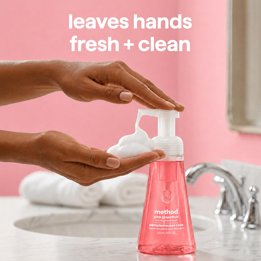 Method Foaming Hand Soap, Biodegradable Formula with Foaming Soap Dispenser Made of 100% Recycled Plastic, Pink Grapefruit Scent, 300 ml Soap Pump Bottles, 6 Pack 🍁 All In One Marketplace Canada