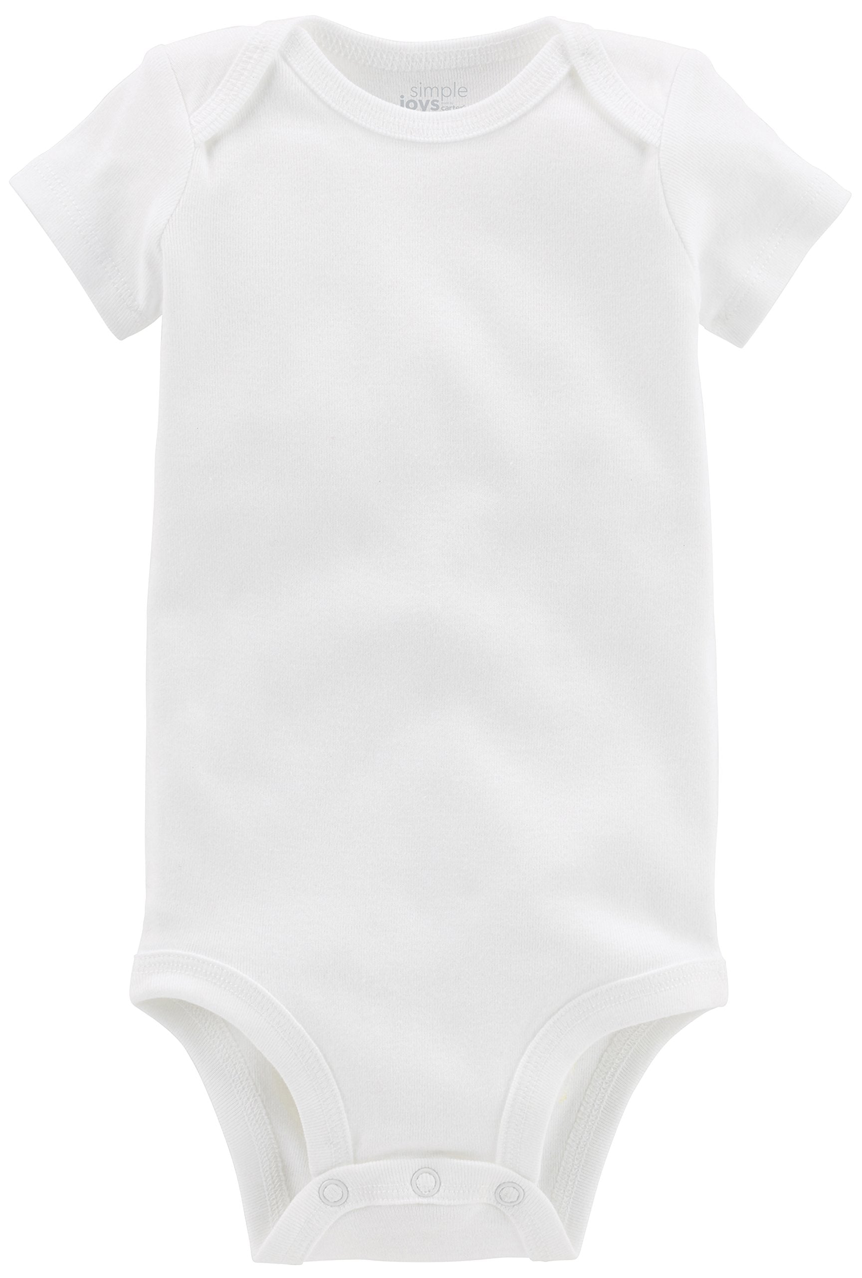 Simple Joys by Carter's Baby 8-Pack Short-Sleeve Bodysuit, White, Newborn 🍁 All In One Marketplace Canada
