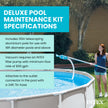 INTEX 28003E Deluxe Above Ground Pool Maintenance Kit for Minimum 800 GPH Flow Rates with Vacuum, 110