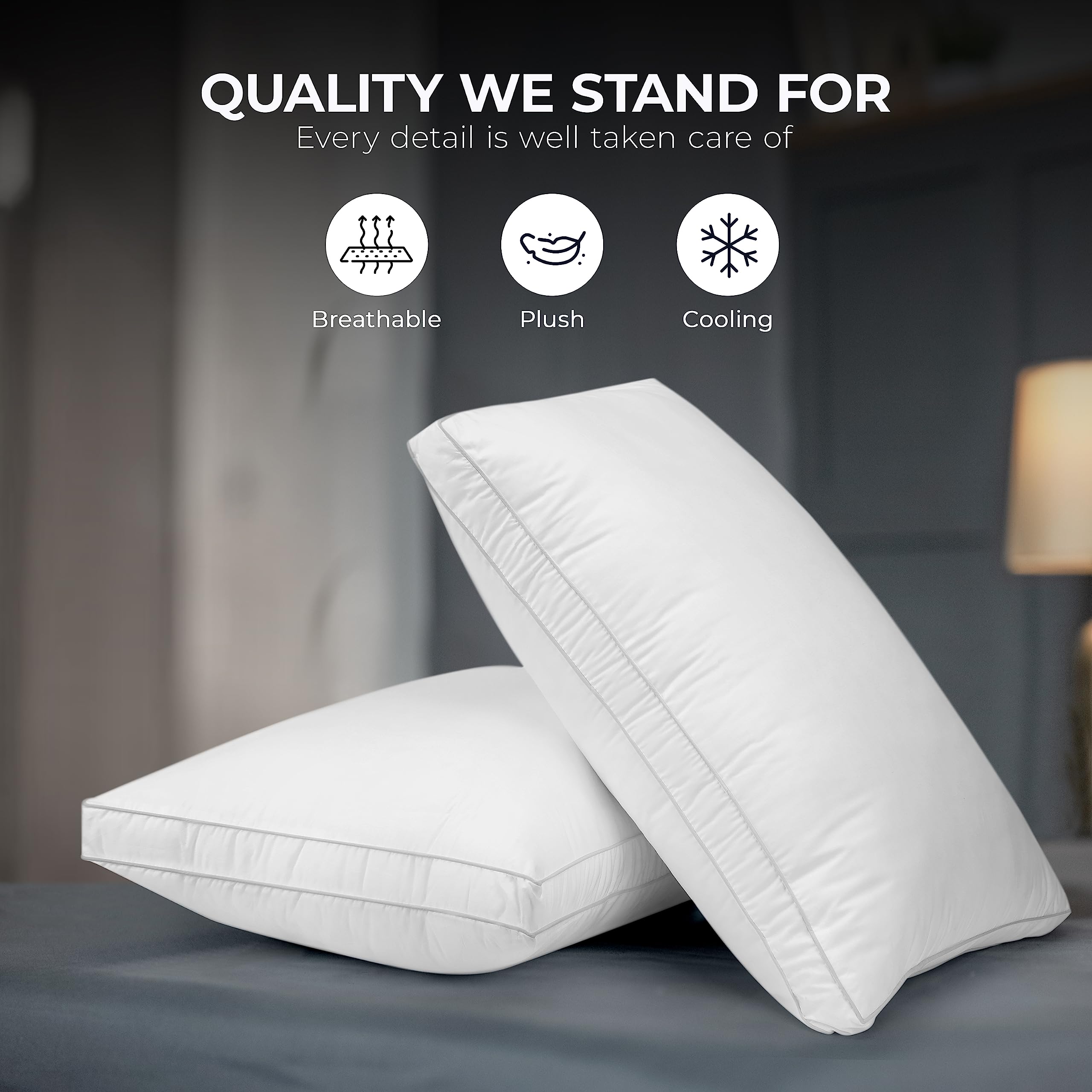 Utopia Bedding Bed Pillows for Sleeping King Size (White), Set of 2, Cooling Hotel Quality, Gusseted Pillow for Back, Stomach or Side Sleepers 🍁 All In One Marketplace Canada