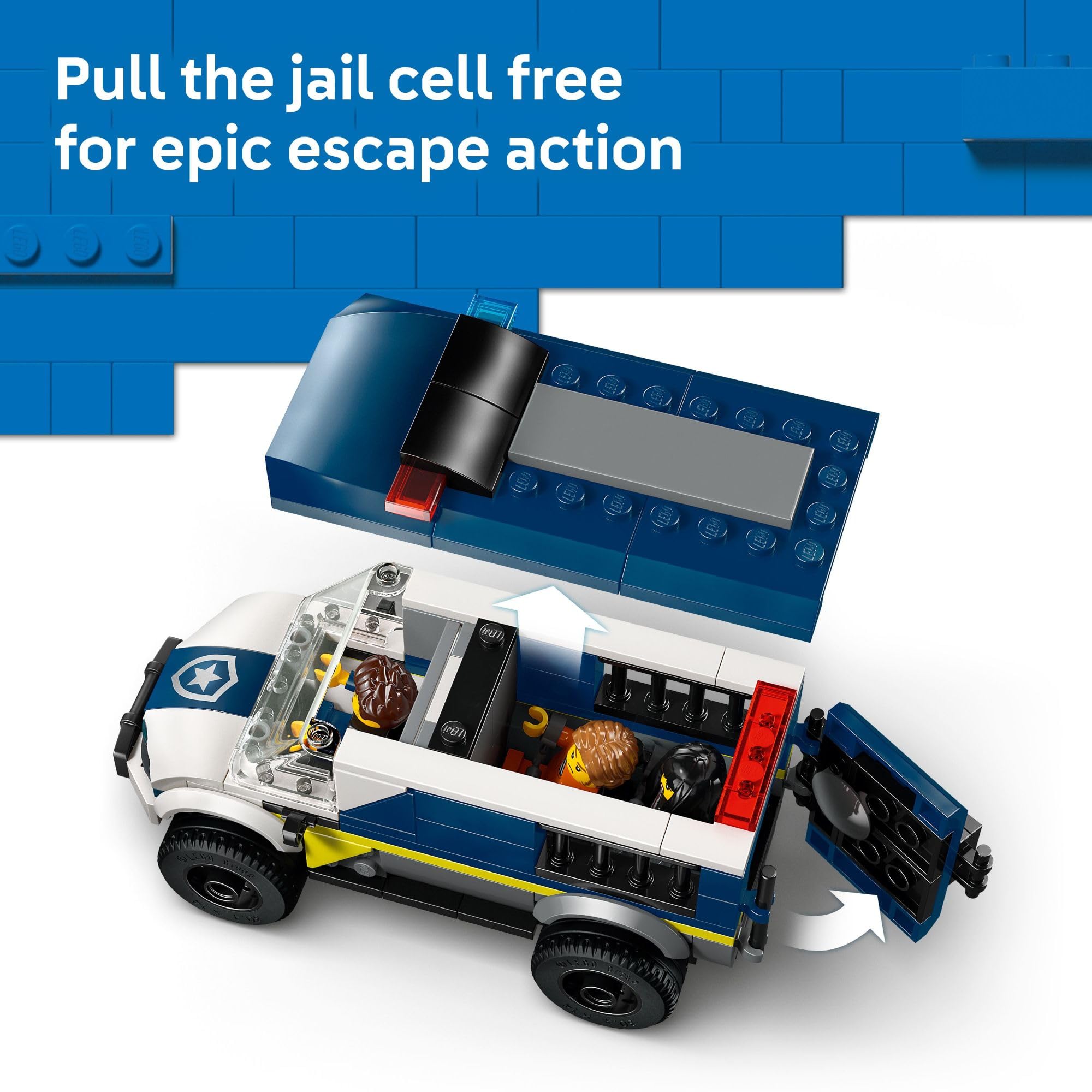 LEGO City Police Prisoner Transport Van Building Toy for Boys & Girls - Pretend Play Toys for Kids, Ages 6+ - W/Police Officer & 2 Crook Minifigures - Gift Idea for Birthdays - 60479 🍁 All In One Marketplace Canada