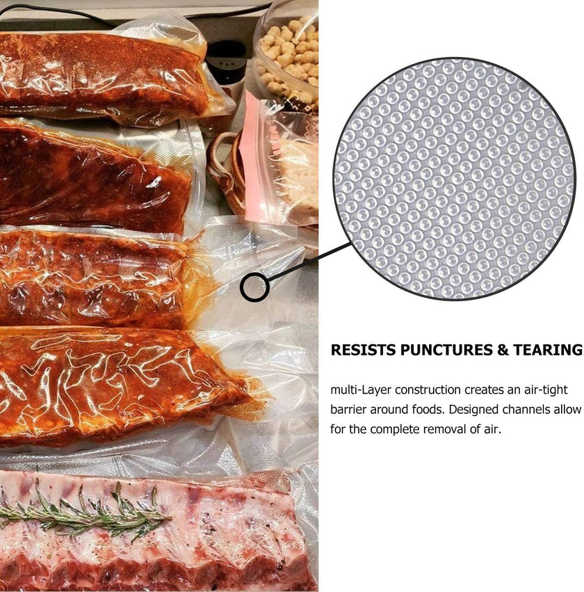 8''x50' Vacuum Sealer Bags for Food Saver (2 Pack), Commercial Grade Sealer Saver Rolls for Meal Prep or Sous Vide, BPA Free, Heavy-Duty 🍁 All In One Marketplace Canada