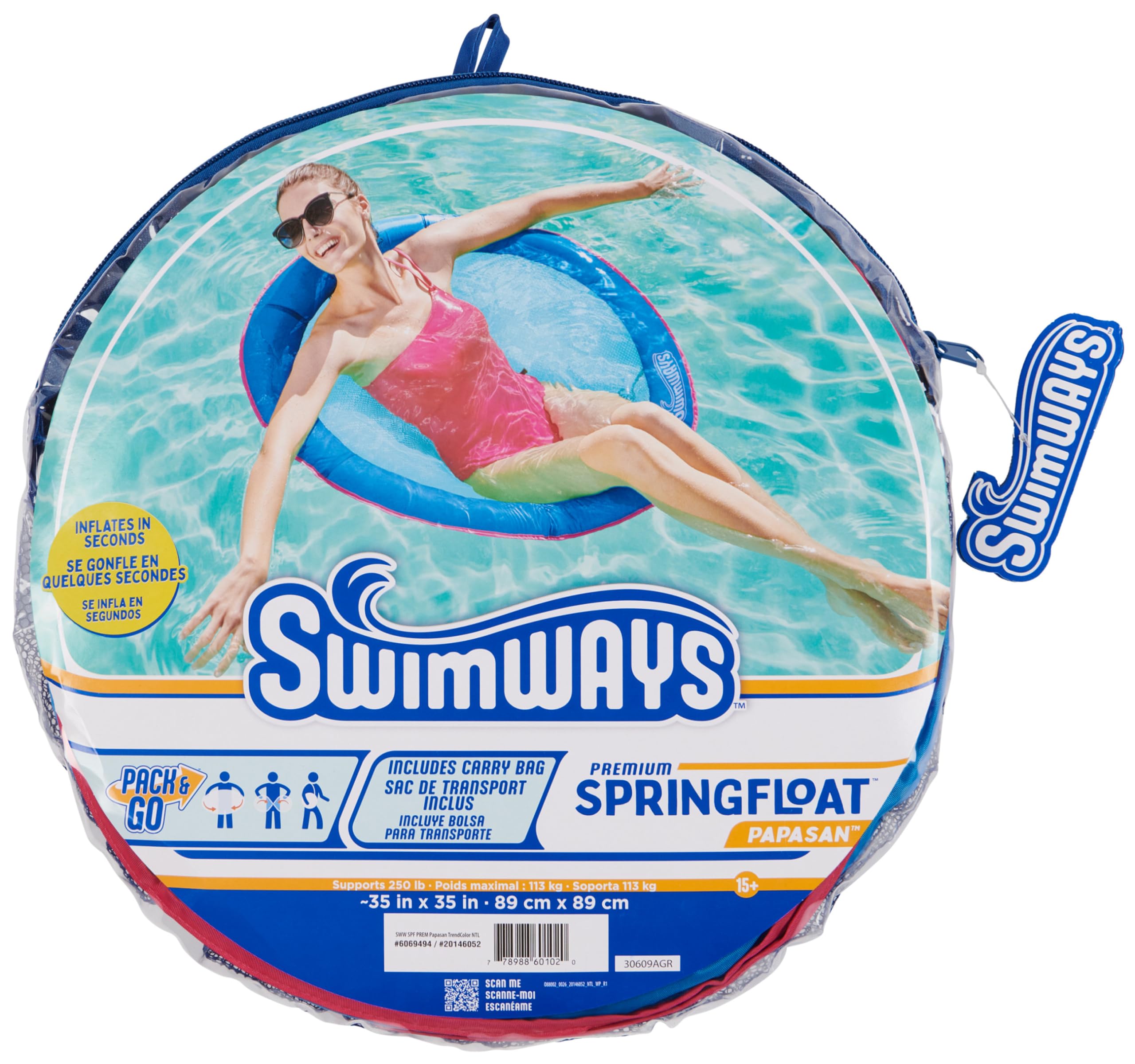 SwimWays Spring Float Premium Papasan Pool Lounger, Inflatable Pool Floats Adult with Fast Inflation for Ages 15 & Up 🍁 All In One Marketplace Canada