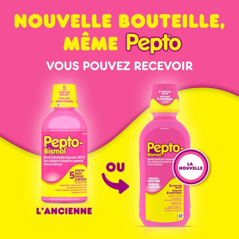 Pepto Bismol Liquid, Upset Stomach Relief, Diarrhea Relief, Heartburn, Nausea, Indigestion, Upset Stomach, Original Flavor, Pack of 2, 480mL each 🍁 All In One Marketplace Canada