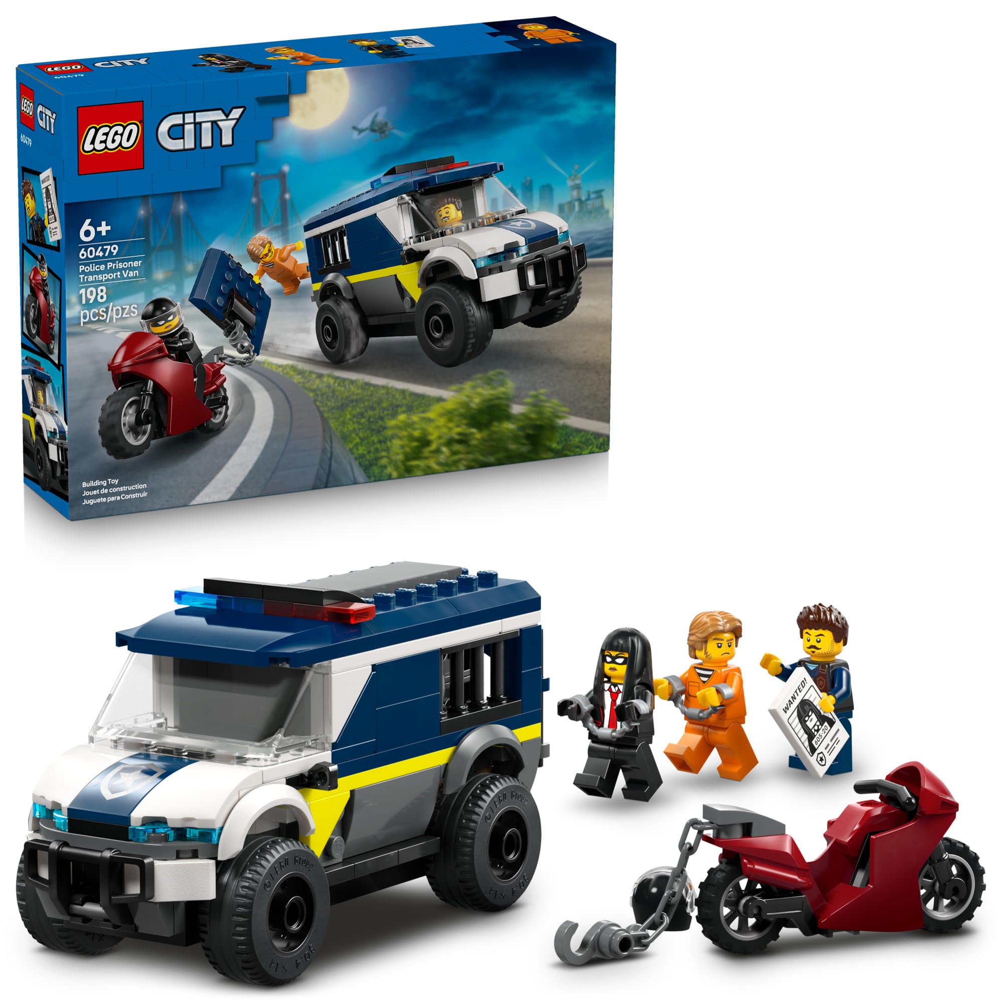 LEGO City Police Prisoner Transport Van Building Toy for Boys & Girls - Pretend Play Toys for Kids, Ages 6+ - W/Police Officer & 2 Crook Minifigures - Gift Idea for Birthdays - 60479 🍁 All In One Marketplace Canada