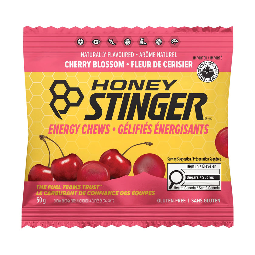 Honey Stinger Organic Cherry Blossom Energy Chew | Gluten Free & Caffeine Free | For Exercise, Running and Performance | Sports Nutrition for Home & Gym, Pre and Mid Workout | 12 Pack, 50g 🍁 All In One Marketplace Canada