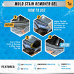 Mold Stain Remover Gel Cleaner - ACTIVE Heavy Duty Stain Cleaner for Front Loader Washing Machine Seal, Bathroom Grout, Shower, Caulk - Front Load Washer Cleaning Solution - 7 Fl Oz 🍁 All In One Marketplace Canada