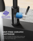 FORIOUS Black Kitchen Faucets with Pull Down Sprayer, Kitchen Sink Faucet with Pull Out Sprayer, Fingerprint Resistant, Single Hole Deck Mount, Single Handle Copper Kitchen Faucet, Matte Black 🍁 All In One Marketplace Canada