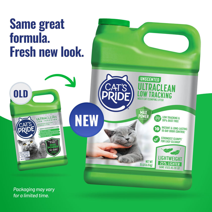 Cat's Pride Max Power: UltraClean Low Tracking Multi-Cat Clumping Litter - Keeps Paws & Home Clean - Up to 10 Days of Powerful Odor Control - 99% Dust Free - Unscented, 15 Pounds 🍁 All In One Marketplace Canada
