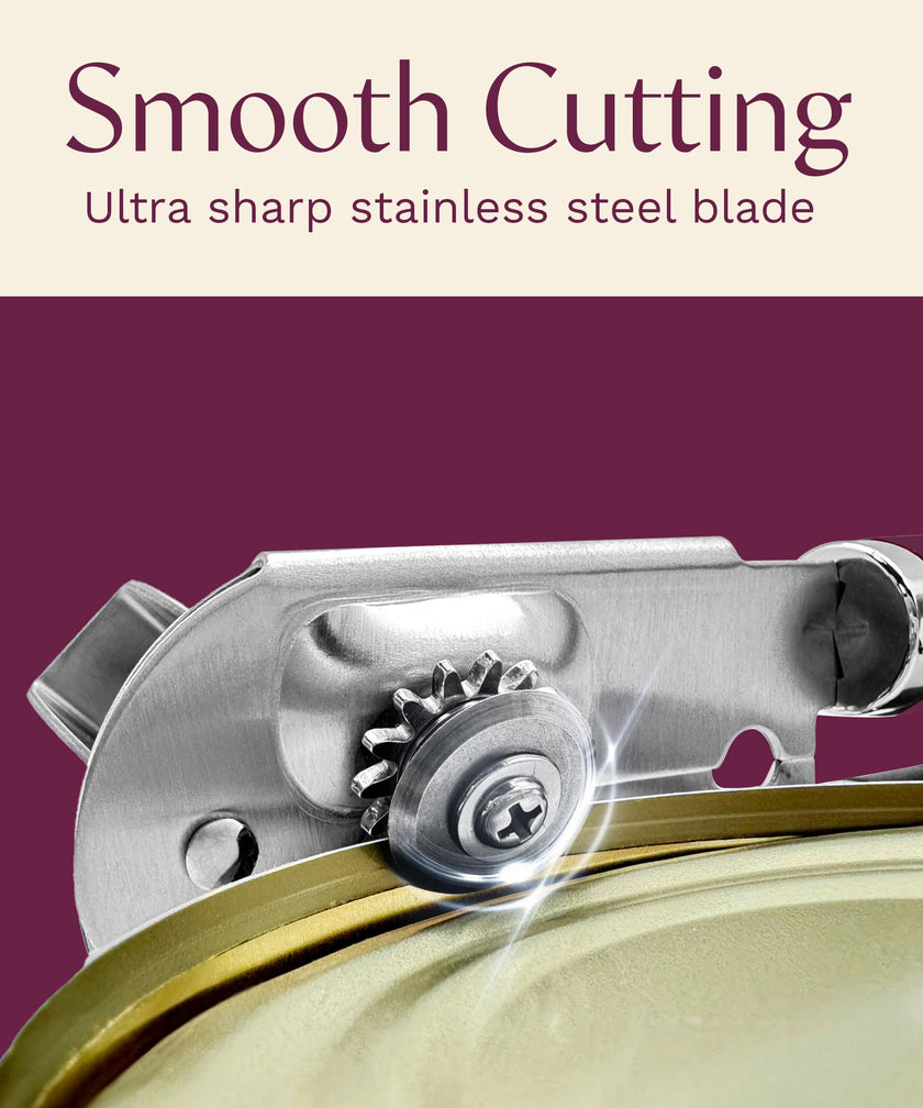 Graceliving Premium Multifunction Magnetic Manual Can Opener and Bottle Opener, Heavy Duty Stainless Steel Sharp Cutting Blade and Oversized Easy Turn Knob, Soft-Touch Handle, Kitchen Use, Mauve 🍁 All In One Marketplace Canada