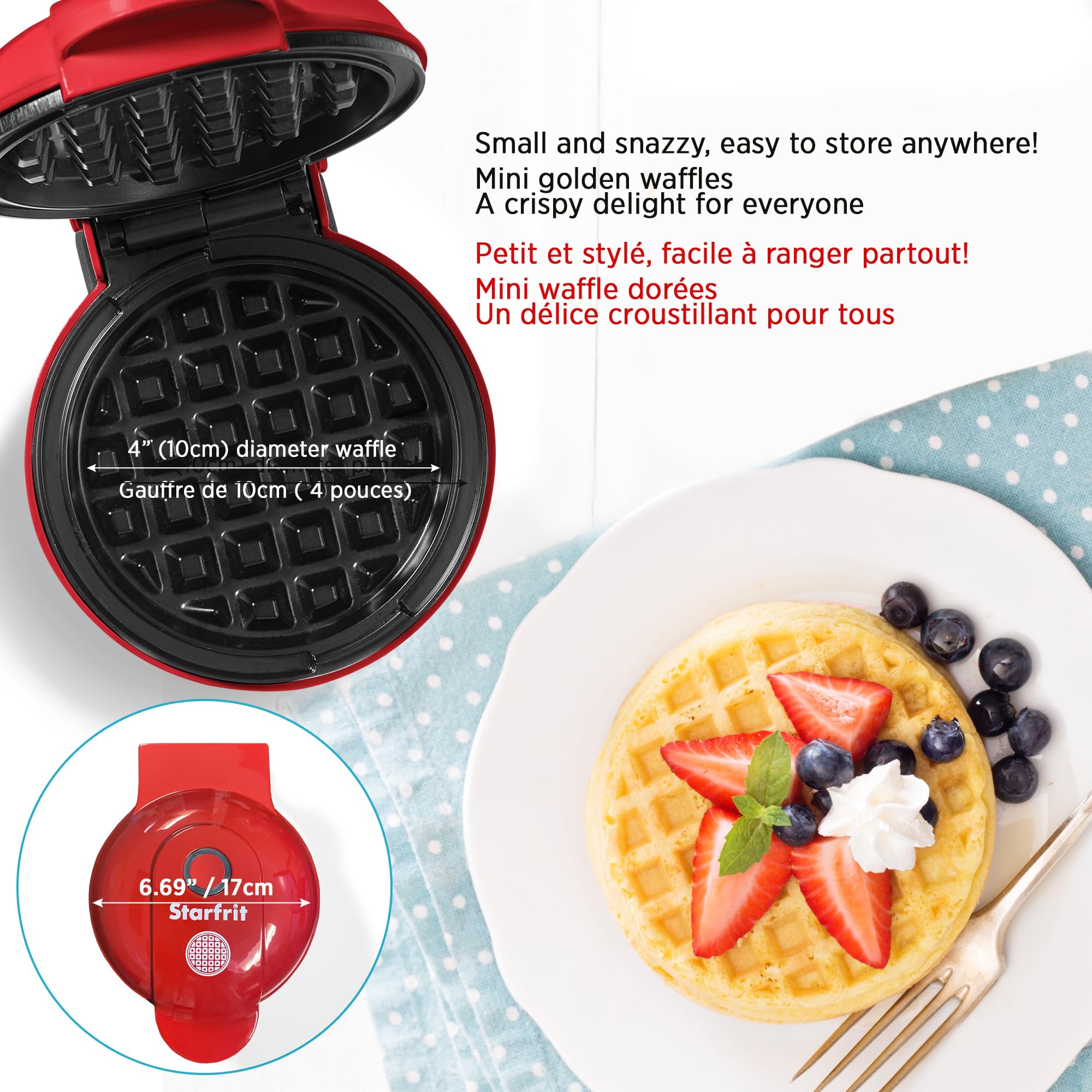 Starfrit Electric Mini Waffle Maker - 4