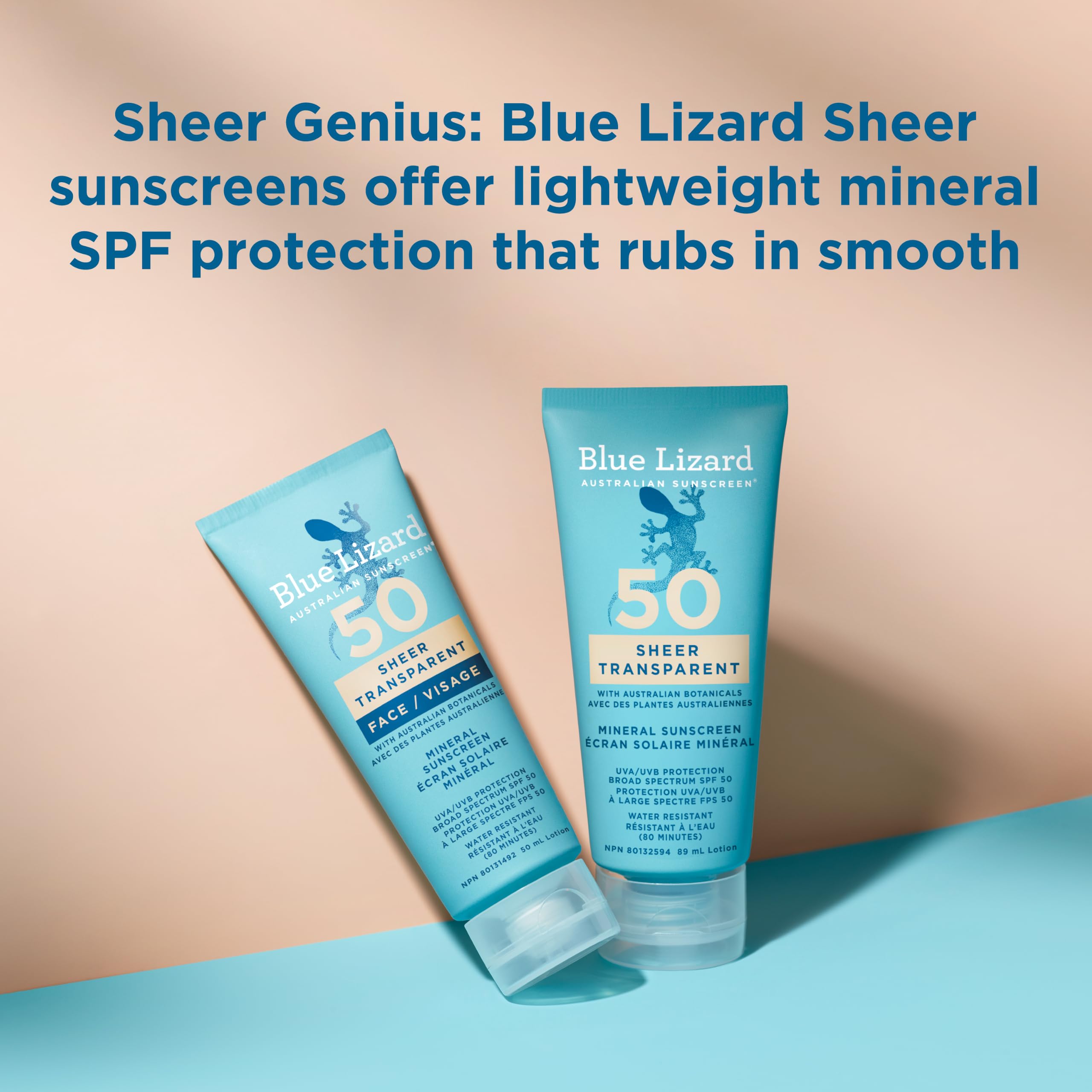 Blue Lizard Sheer Face Mineral SPF 50 Sunscreen Lotion, 100% Mineral Formula, Blue Light Protection, Lightweight, No White Cast, Nourishes and Hydrates, Paraben-Free, Fragrance-Free, 50 ml 🍁 All In One Marketplace Canada