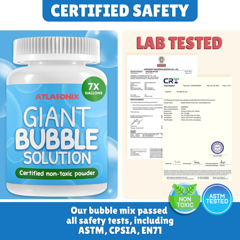 Bubbles for Kids - Giant Bubble Solution, Bubble Wands, Bubbles Powder Mix Makes 896 OZ (7 Gallons) - The Original Mix Kid Safe and Long Lasting Outdoor Toys Fun 🍁 All In One Marketplace Canada