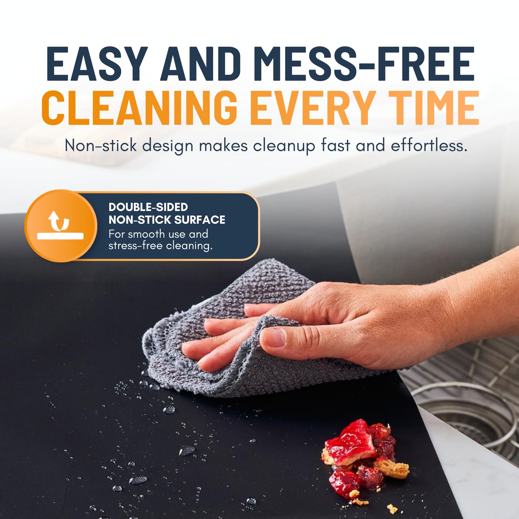 Oven Liners for Bottom of Oven - 3 Pack Large Heavy Duty Mats, 16.25”x23” Non-Stick Reusable Liner for Electric, Gas, Toasters, Grills - BPA & PFOA Free Kitchen Accessory to Keep It Clean (Black) 🍁 All In One Marketplace Canada
