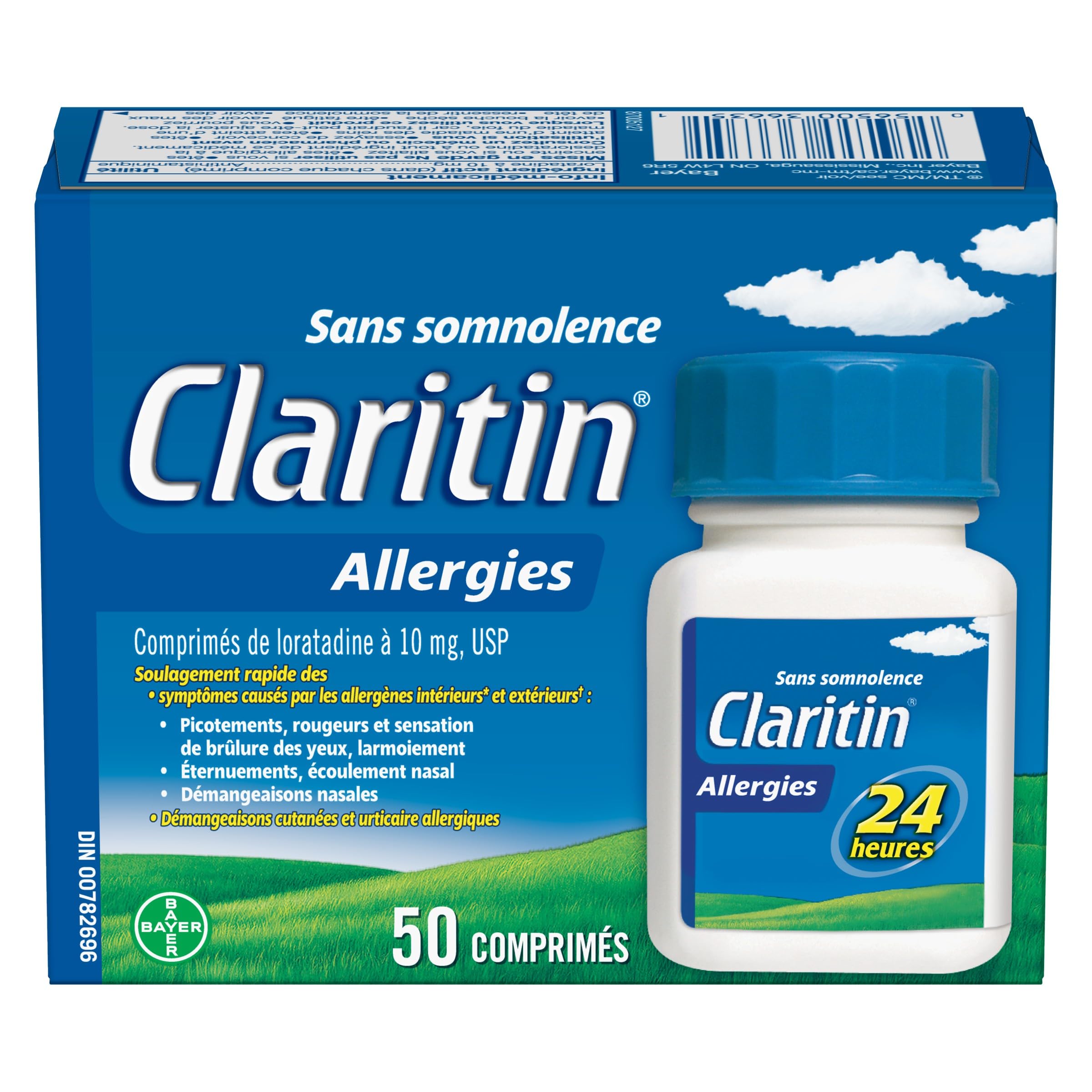 Claritin Allergy Medicine, 24-Hour Non-Drowsy Relief 10 mg, 50 Tablets 🍁 All In One Marketplace Canada
